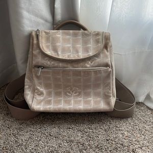 Chanel travel backpack beige